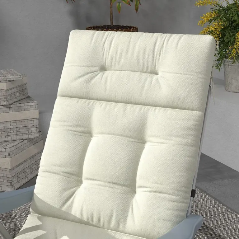 Solstolskudde Dyna Krämvit av Polyester 200 x 60 x 13 cm