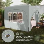 Lusthus Paviljong Pop-Up Partytält Ljusgrå av Polyester och Metall för Trädgård och Camping Vintertätt Tält med 4 Sidopaneler 3 x 3 m