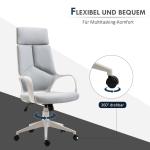 Kontorsstol Ergonomisk Grå Vit Nät för Skrivbord och Kontor med Justerbar Höjd och Hjul för Arbetsplats och Hem