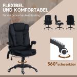 Kontorsstol med Massage- och Värmefunktion, Ergonomisk, Höj- och Sänkbar, Svart