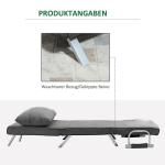 Bäddsoffa 2-Sits Soffa Ljusgrå av Tyg och Metall för Vardagsrum Justerbar med Kuddar Lastkapacitet upp till 150 kg Bekväm Säng