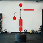 Boxningssäck Fristående med Justerbar Höjd för Träning och Motion Hållbar och Stabil Röd Konstläder och Stål 160–230 cm