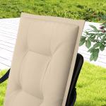 Stolsdynor Sittdynor Set med 4 Beige av Tyg för Trädgårdsmöbler och Matstolar Dyna med Knytband 108 x 50 x 5 cm