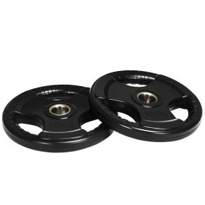 Viktskiva, Set om 2, 15 kg per Platta, 3 Handtag, Golvskyddande Gummibeläggning, Metall