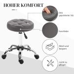 Rullpallar Arbetspallar Set om 2 Höjdjusterbar av Metall och Konstläder för Vardagsrum och Kontor Roterande med Hjul Ø 35,5 x 48-63 cm