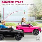 Elbil för Barn 12V med Fjärrkontroll, LED-lampor, Musik och 3 Hastigheter, 3-6 År, Rosa