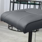 Massagestol med Fotpall, 10 Vibrationspunkter, Konstläder, Mörkgrå, 76 x 81 x 105 cm