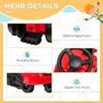 Åkgrävmaskin Leksaksbil Röd Svart av Plast för Barn 1,5-4 År 3-i-1 Fordon med Tippskydd och Musikfunktion 25 kg