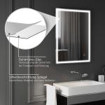 Badrumsspegel med LED-belysning och Memory-funktion för Väggmontering Ergonomisk och Elegant Silver Glas med 3 Ljusfärger 90 x 70 cm