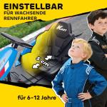 Elbil Gokart 24V Blå Plast och Metall för Barn 6–12 År Elektrisk Bil med Driftläge och Musik Justerbar Sits Säker Körning