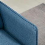 Soffa Loveseat Mörkblå av Tyg och Stål för Vardagsrum och Sovrum 2-Sits Stoppad Soffa med Tjock Dyna Modern Design
