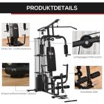 Träningsstation, Power Station med Lat Pulldown, Butterfly Bar och 45 kg Vikter, Multifunktionell Styrketräning för Hemmabruk, Svart