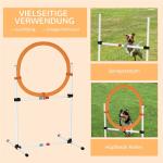 Hoppring för Hundagility Justerbart Träningshinder för Hundsport Vit Orange 74,5 X 66 X 91 Cm