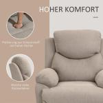 Relaxstol Enkel Soffa Solstol med 150° Lutning TV-Stol Linnelook Beige 97 X 96 X 105,5 Cm