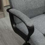 Ergonomisk Kontorsstol med Vippfunktion, Höj- och Sänkbar Skrivbordsstol i Tyg, Bekväm Arbetsstol för Hemmakontor, Grå, 110-119 cm