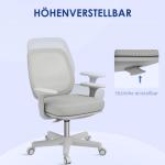 Ergonomisk Kontorsstol med Vridfunktion, Höjdjusterbar, Grå, 55 x 48 x 82,5–94,5 cm