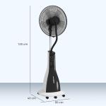 Vattenkylningsfläkt Stativfläkt med Spraydimma Vit av Plast för Hem ve Kontor Oscillerande Fläkt med Timer 90 W 125 cm