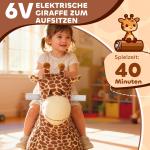 Åkdjur Giraff Elektrisk Brun Plysch och Metall för Barn 1,5–5 År Batteridriven Leksak med Musik och Pedaler Tvättbar Klädsel
