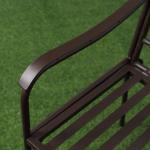 Trädgårdsbänk med Mosaik, Dekorativ Parkbänk med Ryggstöd i Metall, Robust Utemöbel för Trädgård, Brun, 121 x 52 x 93 cm, 220 kg