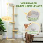 Kattklöspelare med 5-våningsdesign, Leksaker, Sisalstolpar och Plyschtyg, Ljusgrå