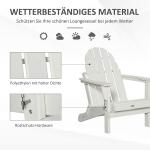 Hopfällbar Adirondackstol i Trä, Klassisk Trädgårdsstol med Bred Sits, Bekväm Vilostol för Uteplatsen, Vit, 75 x 87 x 93 cm