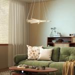 Taklampa LED Modern Guld och Vit Metall för Vardagsrum Takarmatur med 5 Justerbara Ljusstavar Unik Design och Bra Ljusspridning 50W