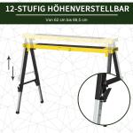 Arbetsbock 2-pack Stabil Gul Svart Stål för Verkstad och Bygge Hopfällbar med Halkskydd Upp till 100 kg 100 x 49 x 62-90 cm