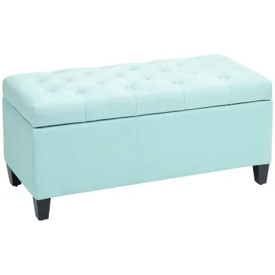 Bänk Förvaringsbänk Grön av Polyester 100 x 40 x 44 cm