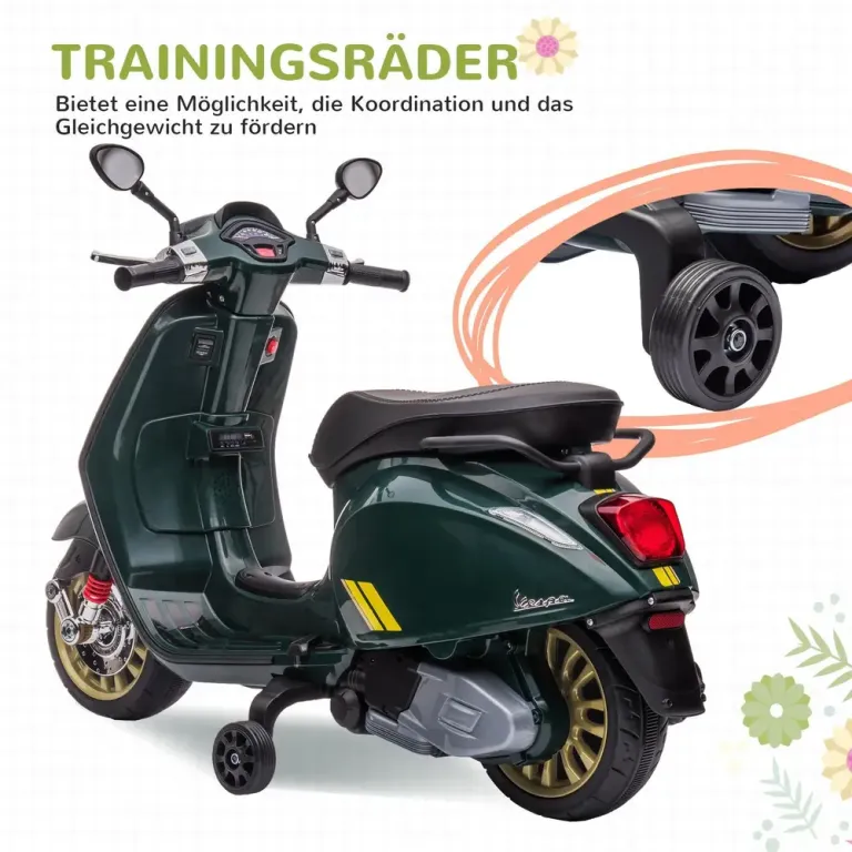 Elmotorcykel Barnmotorcykel Mörkgrön av Plast och Metall