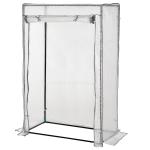 Växthus Tomathus Filmväxthus Vit av Stål och PE Plast för Trädgård och Balkong Vintertätt Hus med Dörr 101 x 50 x 150 cm