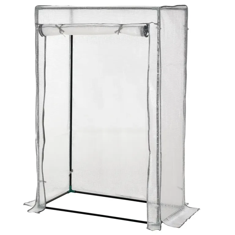 Litet Växthus Tunnelväxthus Vit av Stål 101 x 50 x 150 cm