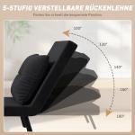 Relaxfåtölj i Skandidesign inkl Kudde med Knappdekor för Vardagsrum och Sovrum Ergonomisk och Avkopplande Svart Tyg och Trä