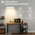 Golvlampa LED Dimbar Vit Metall och Plast för Läshörna och Kontor Modern Lampa med Fjärrkontroll och Justerbart Ljus Ögonvänlig