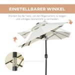 Dubbelparasoll med Solcellspanel och 35 LED-Lampor för Terrass Hållbar och Stabil Beige Polyester och Stål 2,92 x 1,50 x 2,18 m