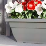Blomkrukor Planteringskrukor Set med 5 Grå av Plast för Inomhus och Utomhus Stapelbara Krukor 59 x 21 x 16 cm