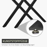 Bordsben i Stål X-Form 2-Pack, Robusta Bordsunderreden för DIY-Projekt, Modern Design för Matbord och Skrivbord, Svart, 72 cm