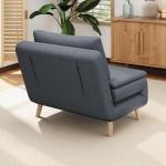 Bäddfåtölj 3 i 1 Grå Tyg och Bokträ för Vardagsrum Sovfåtölj med Justerbar Rygg och Kudde Gästsäng Kompakt Design och Bekväm Sits