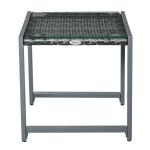 Runt Trädgårdsbord Konstrotting Elegant Sidobord med Glasskiva och Aluminiumram Väderbeständig Grå