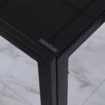 Matbord Köksbord Svart av Härdat Glas och Metall för 4 Personer Modernt Matbordsset med LED Belysning 120 x 60 x 75 cm