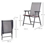 Hopfällbara Campingstolar 2-Pack, Bekväma Fiskestolar med Armstöd, Lättviktiga Utestolar i Metall, Grå, 58 x 64 x 94 cm