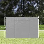 Paviljonggardiner 2-pack med Fönster och Dörrar för Trädgårdspaviljong Hållbar och Vattenavvisande Ljusgrå Tyg för 3 x 3 m