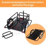 Cykelsläp Lastvagn 40 Kg Lastkapacitet med Fällkoppling Robust Transportvagn för Cykel Svart 155 X 71,5 X 77 Cm
