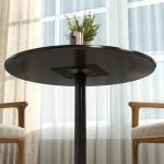 Matbord Runt Svart MDF och Stål för Kök och Vardagsrum Litet Köksbord för 2 Personer med Halkskydd Modern Design och Stabil Bas 80 cm