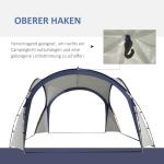 Kupolformat Partytält och Solskydd Rymligt Eventtält Glasfiberstänger för Camping och Strand Krämvit Blå 3,5 X 3,5 X 2,3 M