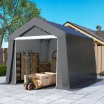 Garagetält med Rullport och Ventilationsfönster för Bilar Hållbar och Vattentät Mörkgrå Polyester och Stål 3 x 3 m