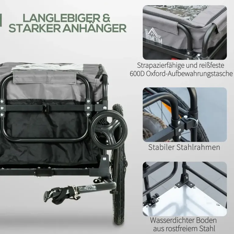 Cykelkärra och Transportvagn 2-i-1 130 x 64 x 103 cm