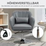 Höjdjusterbar Snurrstol Kontorsstol i Polyester och Metall, Mörkgrå, 60x60x79-91 cm