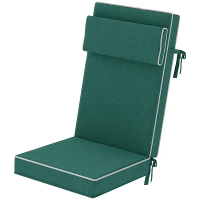 Sittdyna Stolsdyna med Knytband Grön 120 x 47 x 9,5 cm