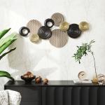 Väggdekoration 3D Flerfärgad Metall för Vardagsrum och Sovrum Konstverk med Metallram Modern och Unik Design Elegant Inredning