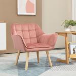 Enkelfåtölj Relaxfåtölj Grå av Sammet och Trä för Vardagsrum Skandinavisk Fåtölj med Upphöjda Ben 68,5 x 61 x 72,5 cm